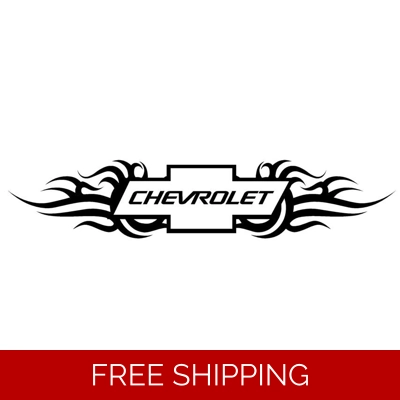 Chevrolet tribal flames Chevy Die Cut Vinyl Decal Sticker
